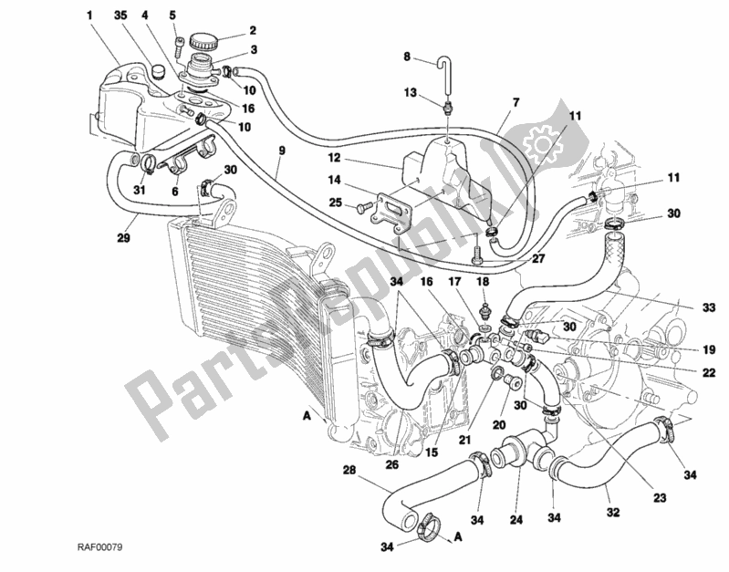 Toutes les pièces pour le Circuit De Refroidissement du Ducati Superbike 996 R 2001